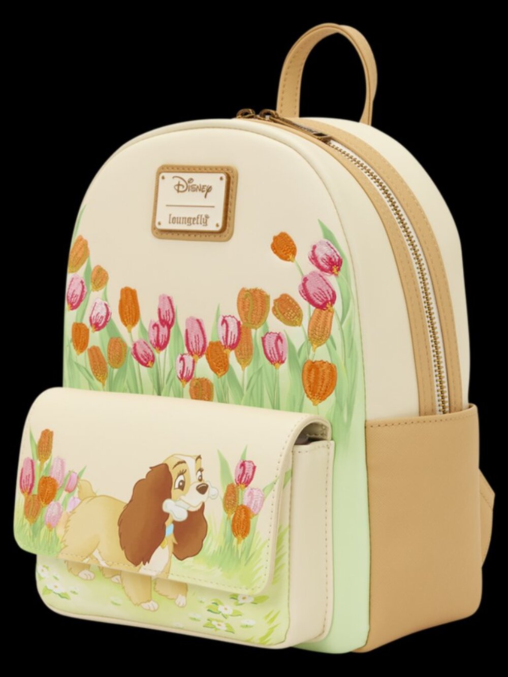 Loungefly Disney Lady And The Tramp Mini Backpack Tulips Floral Embroidered Bag - Picture 2 of 4